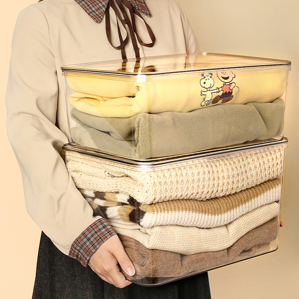 뚜껑포함 PET 투명 옷정리함 소형(11cm) 옷장 정리함 수납함 리빙박스