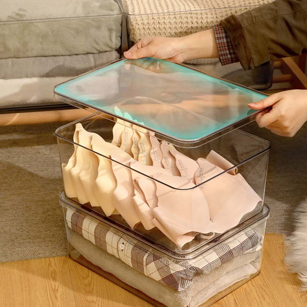 뚜껑포함 PET 투명 옷정리함 소형(11cm) 옷장 정리함 수납함 리빙박스