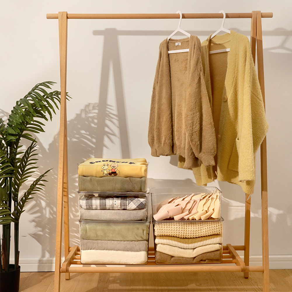 뚜껑포함 PET 투명 옷정리함 소형(11cm) 옷장 정리함 수납함 리빙박스