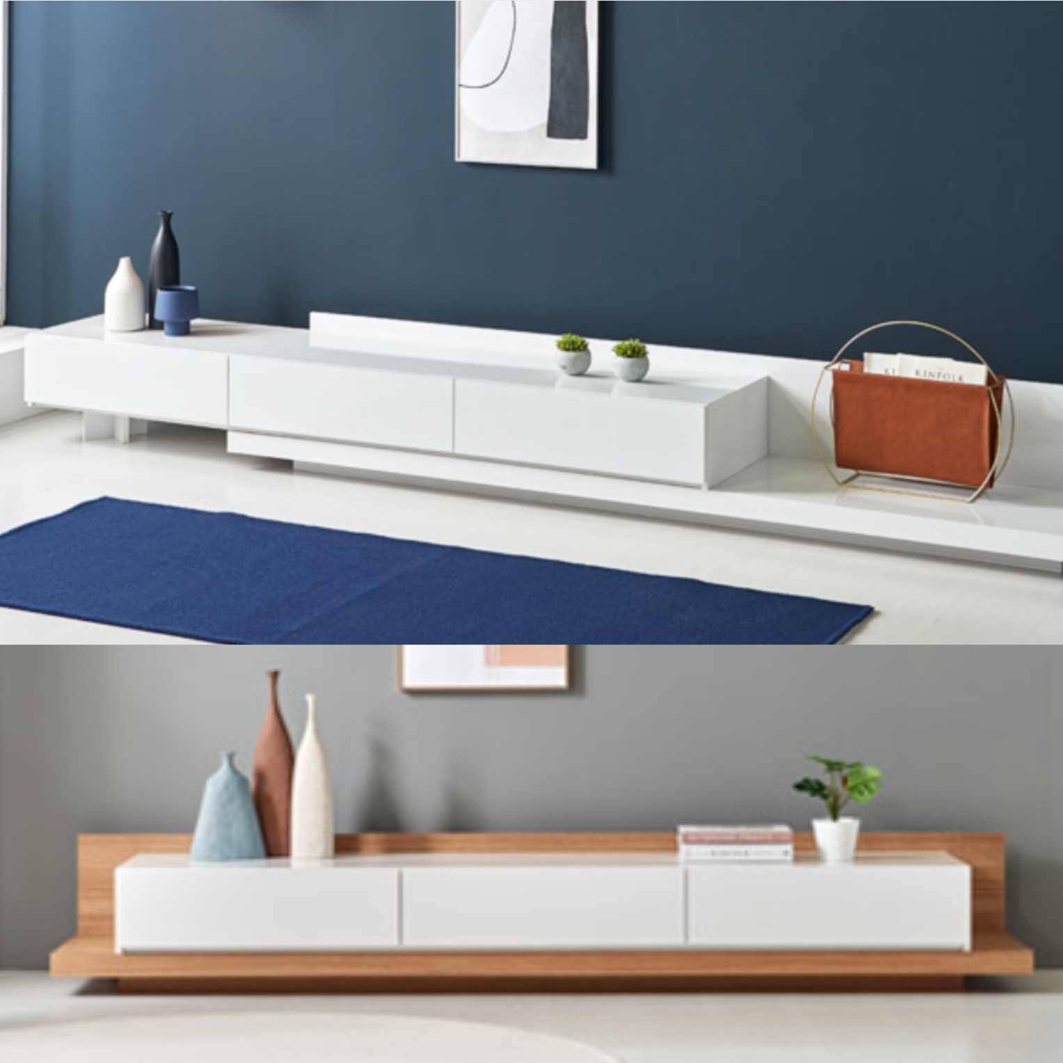 모던 엔틱 거실장 낮은 티브 다이 75인치 티비 거실장