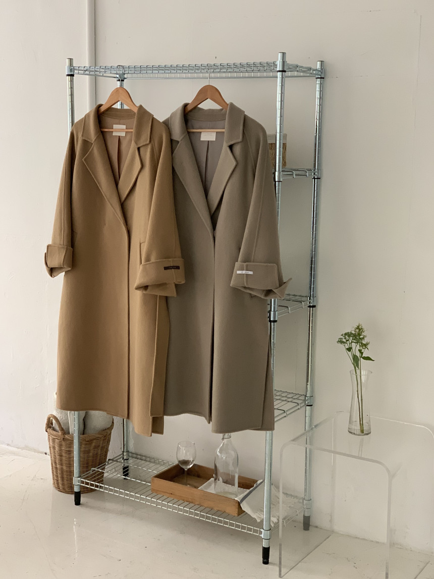 [아이메르/XS,S,F]울100 엘라 핸드메이드코트/ 키작녀 카멜코트 오버핏 빅사이즈 벨트 맥시 롱코트 상세 이미지 3