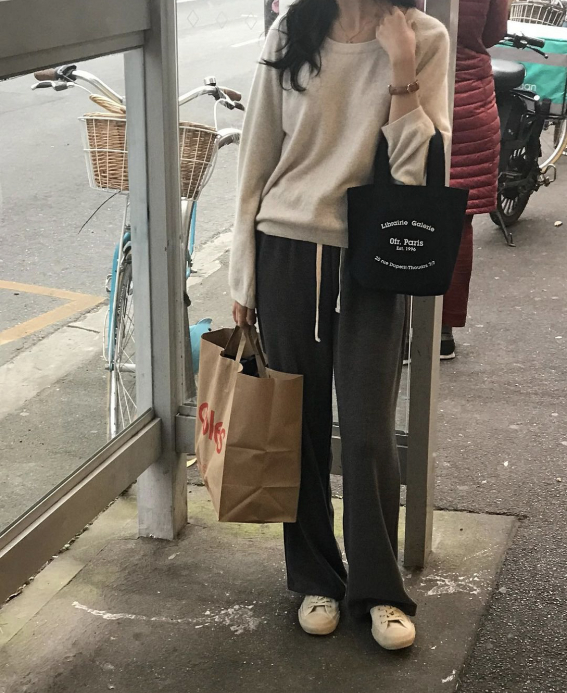 전컬러 당일 / (재진행) jinsim 진심 릴렉스 팬츠 밴딩 스트링 일자 데일리 골지 바지 (4col) 상세 이미지 15