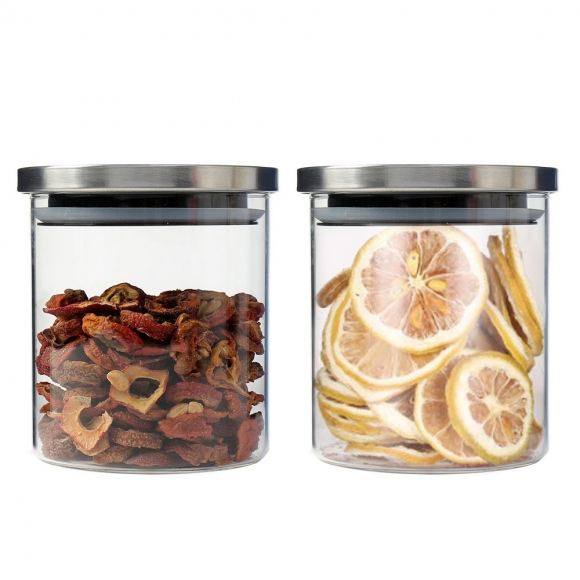 내열유리 병 밀폐 보관 용기 열탕소독 냄새차단 550ml 2P