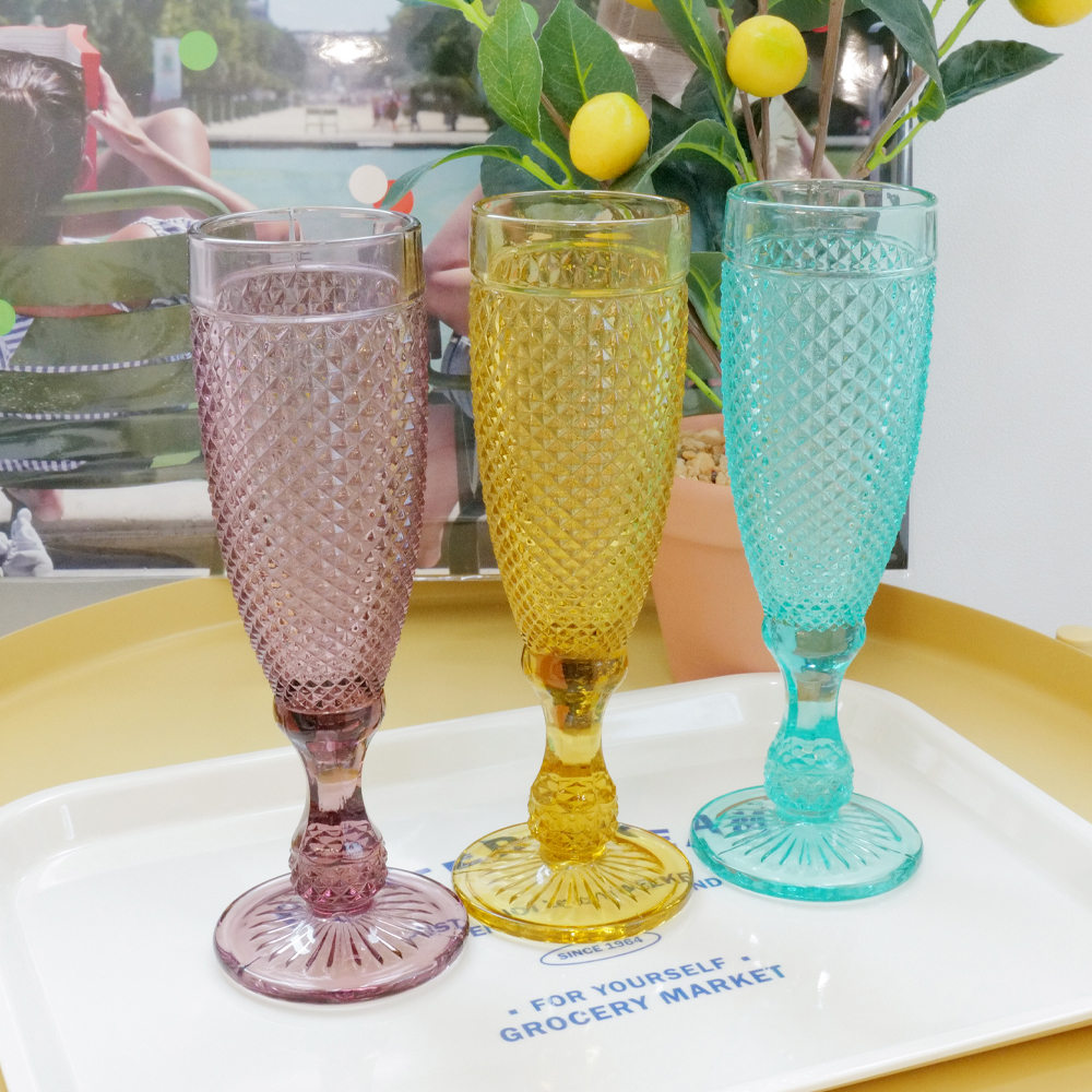 1+1컬러 팝 샴페인잔/ 결혼,집들이선물, 고블렛잔, 와인잔