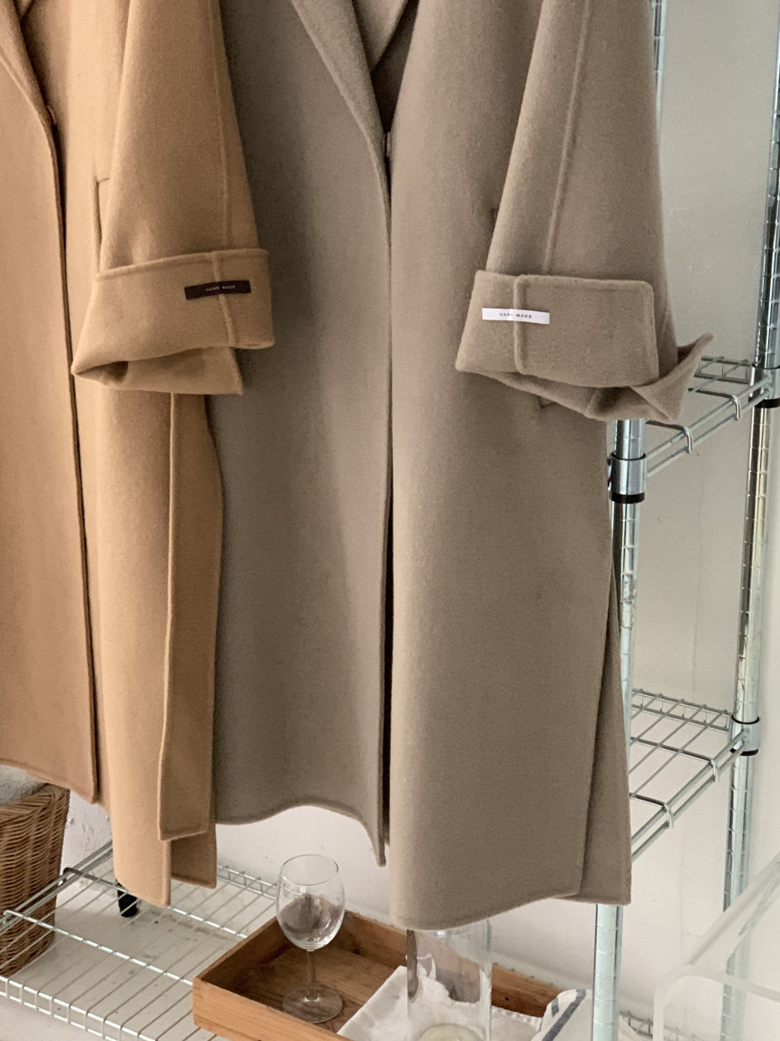 [아이메르/XS,S,F]울100 엘라 핸드메이드코트/ 키작녀 카멜코트 오버핏 빅사이즈 벨트 맥시 롱코트 상세 이미지 65