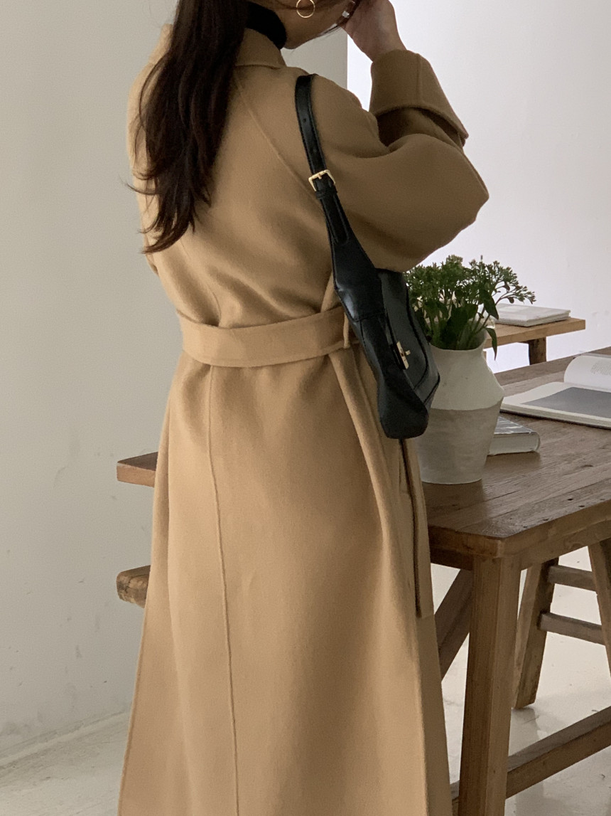 [아이메르/XS,S,F]울100 엘라 핸드메이드코트/ 키작녀 카멜코트 오버핏 빅사이즈 벨트 맥시 롱코트 상세 이미지 37
