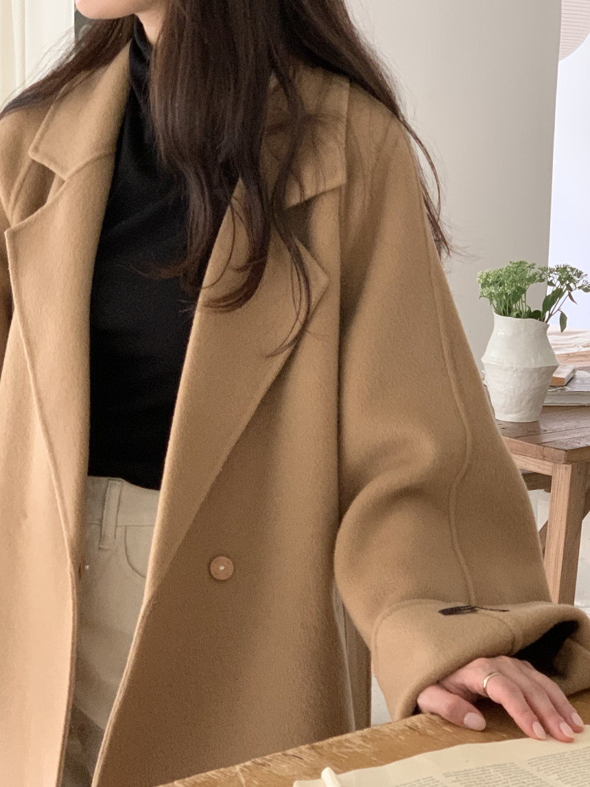 [아이메르/XS,S,F]울100 엘라 핸드메이드코트/ 키작녀 카멜코트 오버핏 빅사이즈 벨트 맥시 롱코트 상세 이미지 47