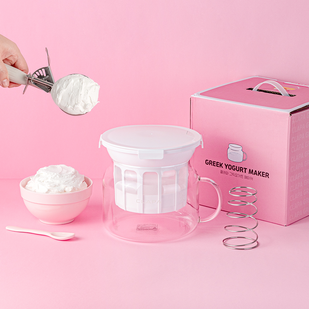 유청분리기 [3단 꾸덕조절 / 유리소재] 클래파 그릭요거트 메이커 1.8L 대용량