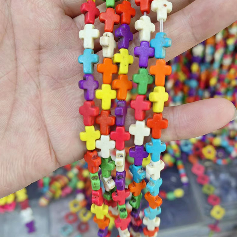 8x10mm 미니 십자가 천연석 직공 비즈 복음팔찌 (4개) 이미지 8