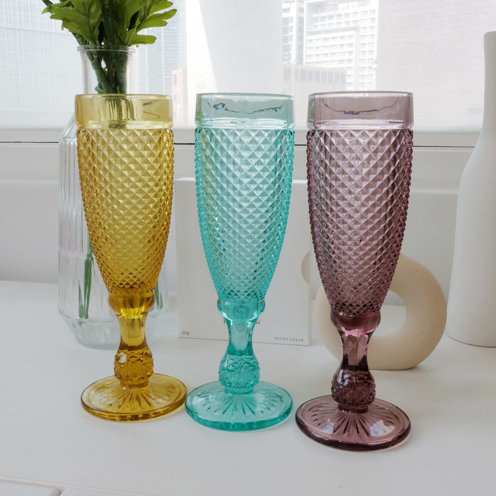 1+1컬러 팝 샴페인잔/ 결혼,집들이선물, 고블렛잔, 와인잔 - 상세 이미지 2