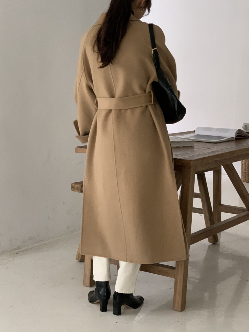[아이메르/XS,S,F]울100 엘라 핸드메이드코트/ 키작녀 카멜코트 오버핏 빅사이즈 벨트 맥시 롱코트 상세 이미지 38