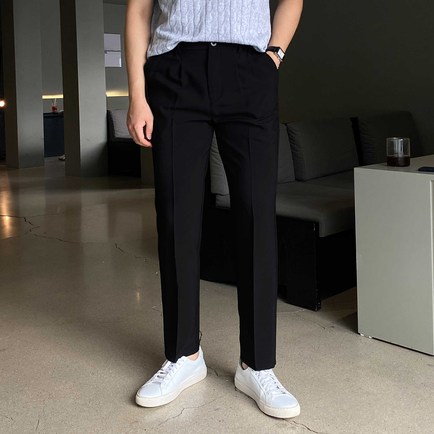 남자슬랙스 10부슬랙스 라이트그레이슬랙스 - 상세 이미지 3