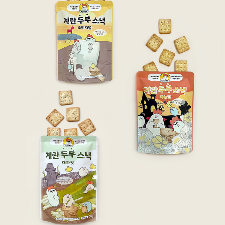 애월아빠들 국내산 제주 동물복지 계란 두부과자 두부스낵 3종 - 상세 이미지 5
