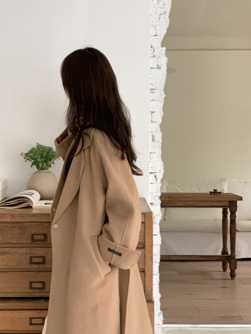 [아이메르/XS,S,F]울100 엘라 핸드메이드코트/ 키작녀 카멜코트 오버핏 빅사이즈 벨트 맥시 롱코트 상세 이미지 50