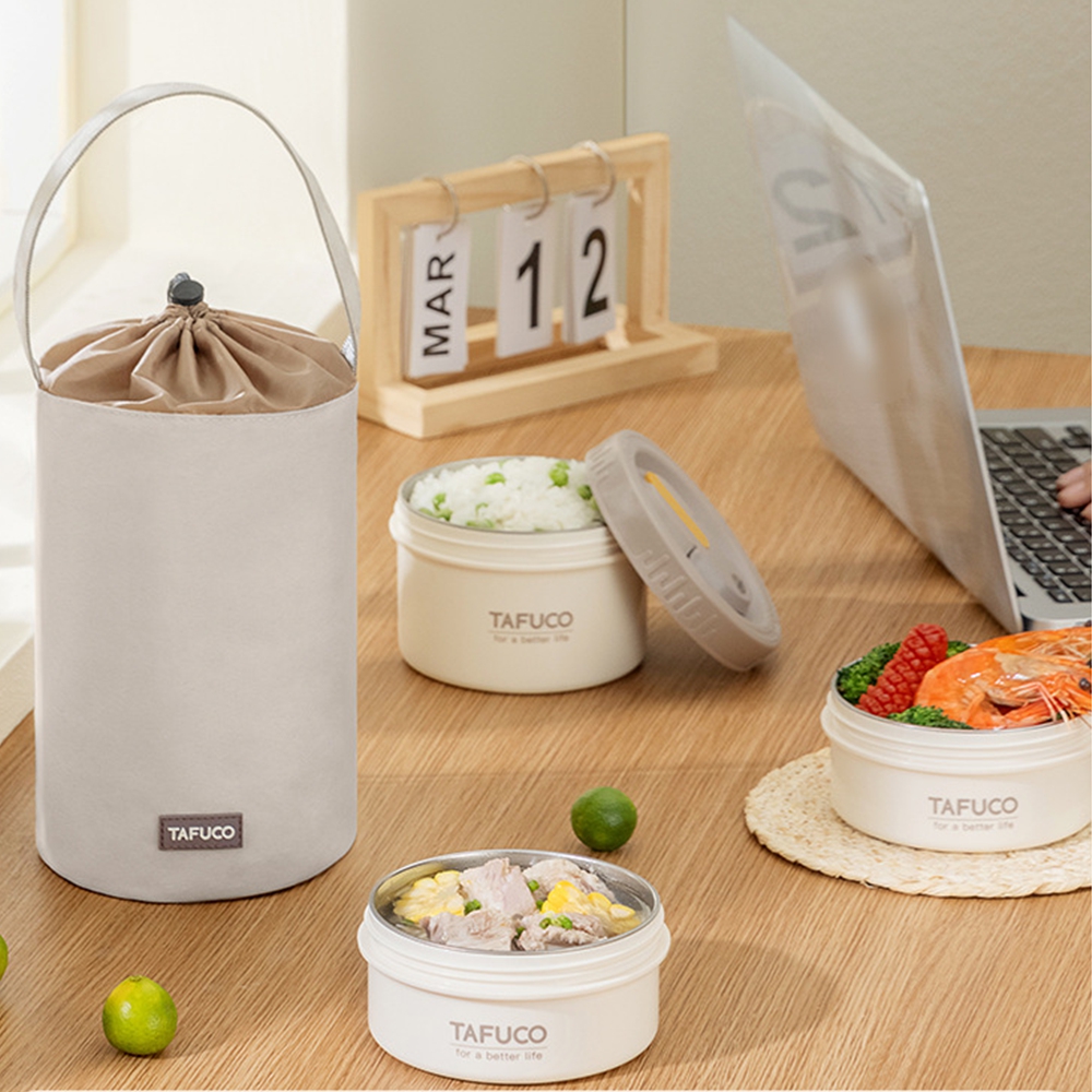 타푸코 단열 스텐 보온 도시락 통 전자레인지 가열 650ml+450ml - 상세 이미지 2