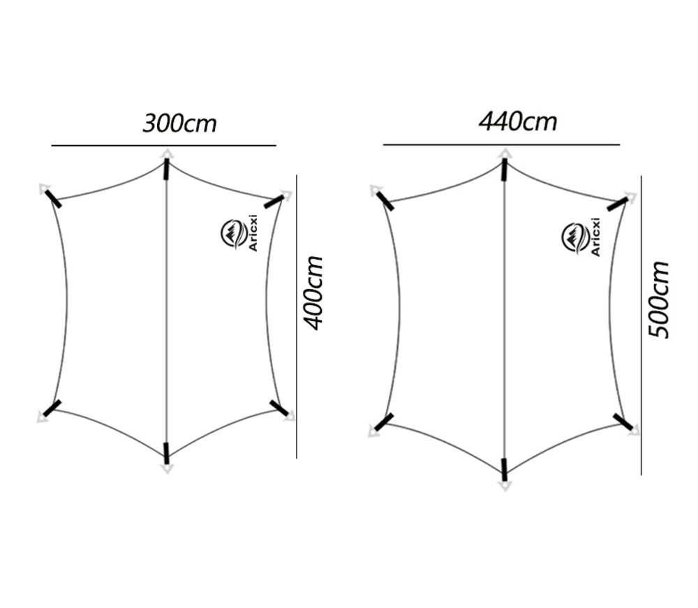 아릭시 헥사 타프 대형 캠핑 블랙코팅 타프 바람막이