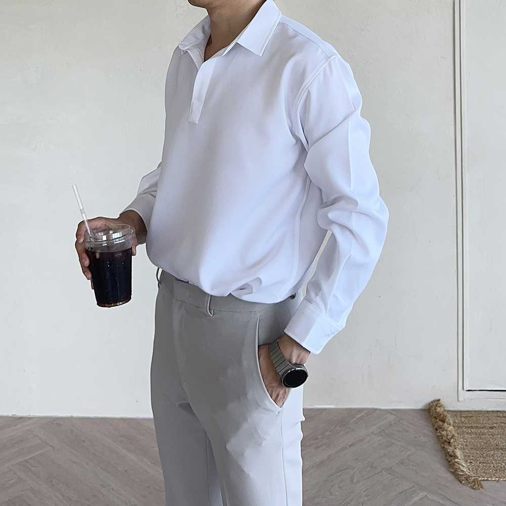 남자셔츠 남자실크셔츠 링클프리 오버핏 남성남방 이미지 2