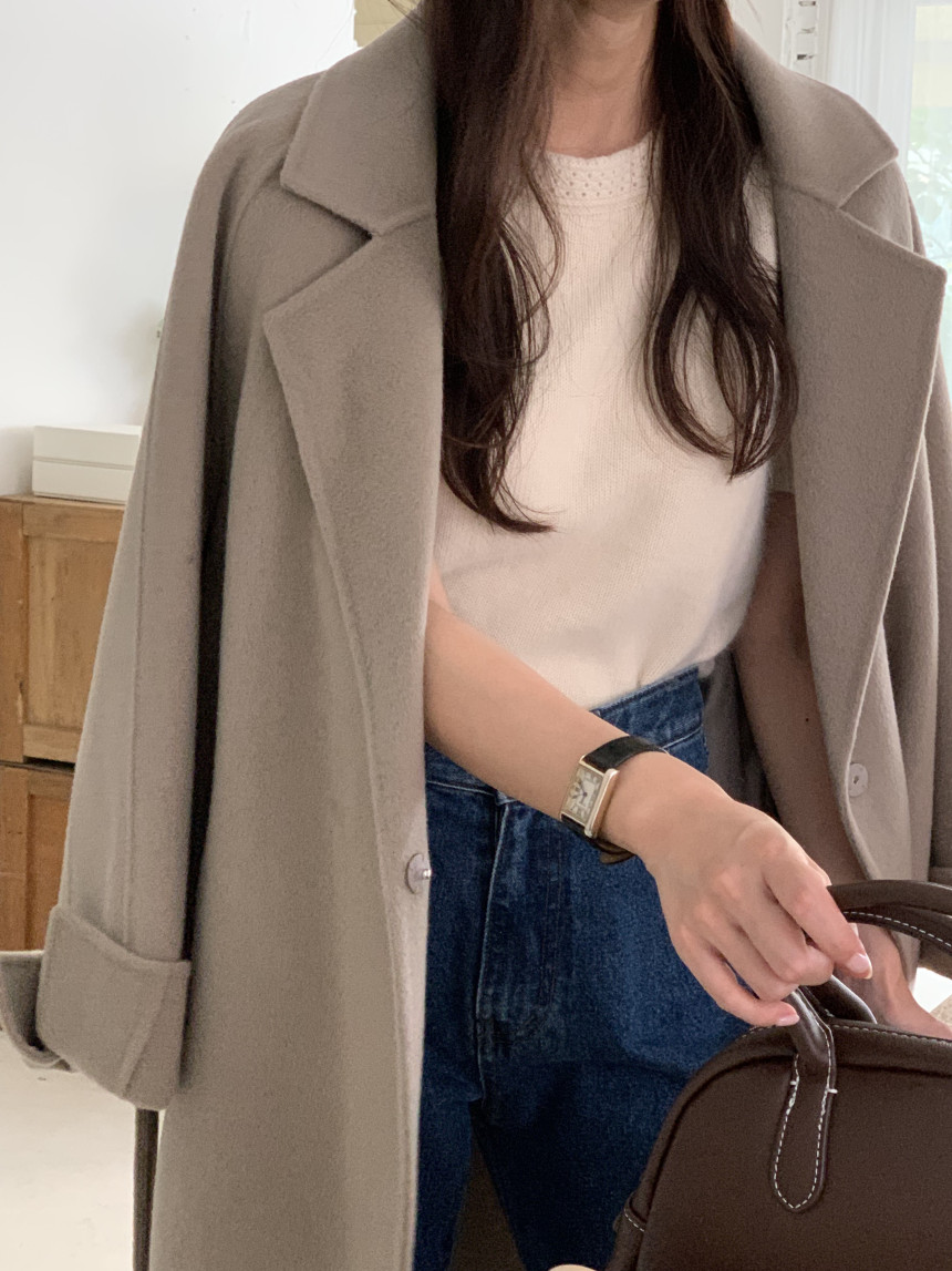 [아이메르/XS,S,F]울100 엘라 핸드메이드코트/ 키작녀 카멜코트 오버핏 빅사이즈 벨트 맥시 롱코트 상세 이미지 22