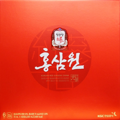 정관장 홍삼원 70ml 6년근 홍삼 농축액 엑기스 대추 구기자 쇼핑백 60포, 1개 이미지 2