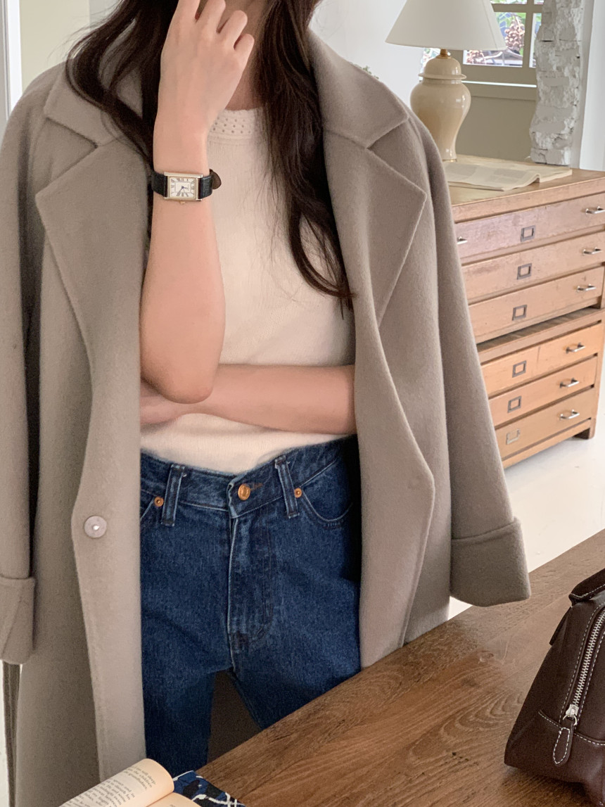 [아이메르/XS,S,F]울100 엘라 핸드메이드코트/ 키작녀 카멜코트 오버핏 빅사이즈 벨트 맥시 롱코트 상세 이미지 21