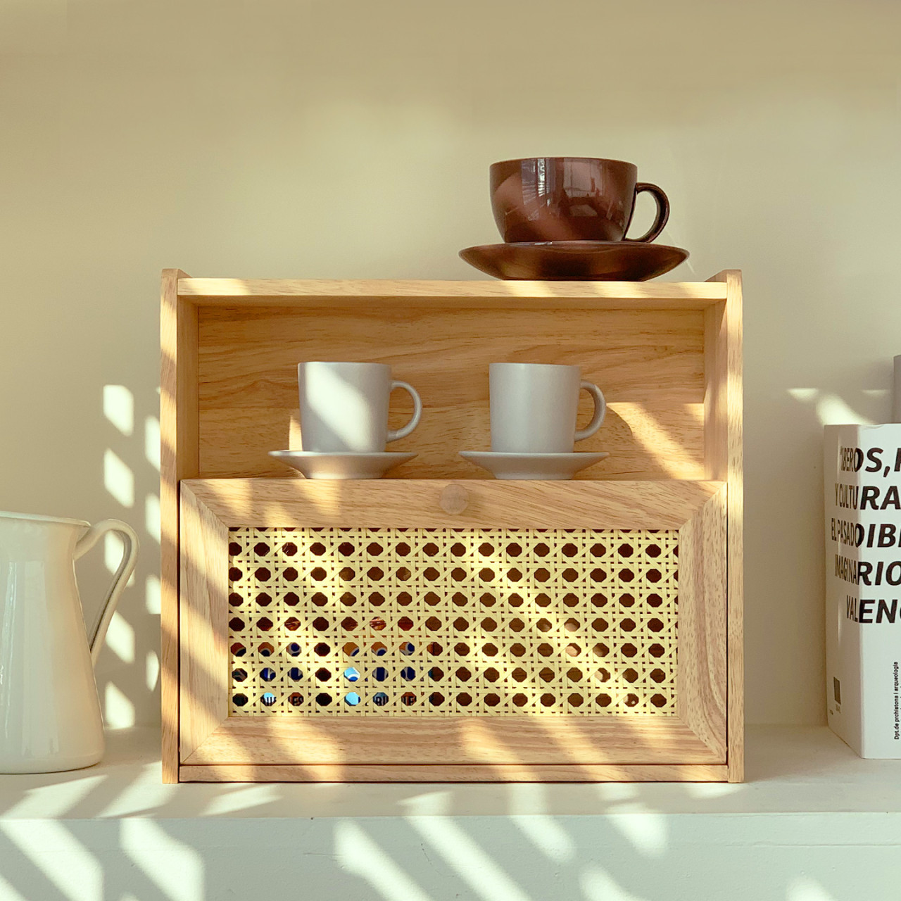 아카시아홈 원목 주방 선반 정리대 수납장 컵정리대 2단