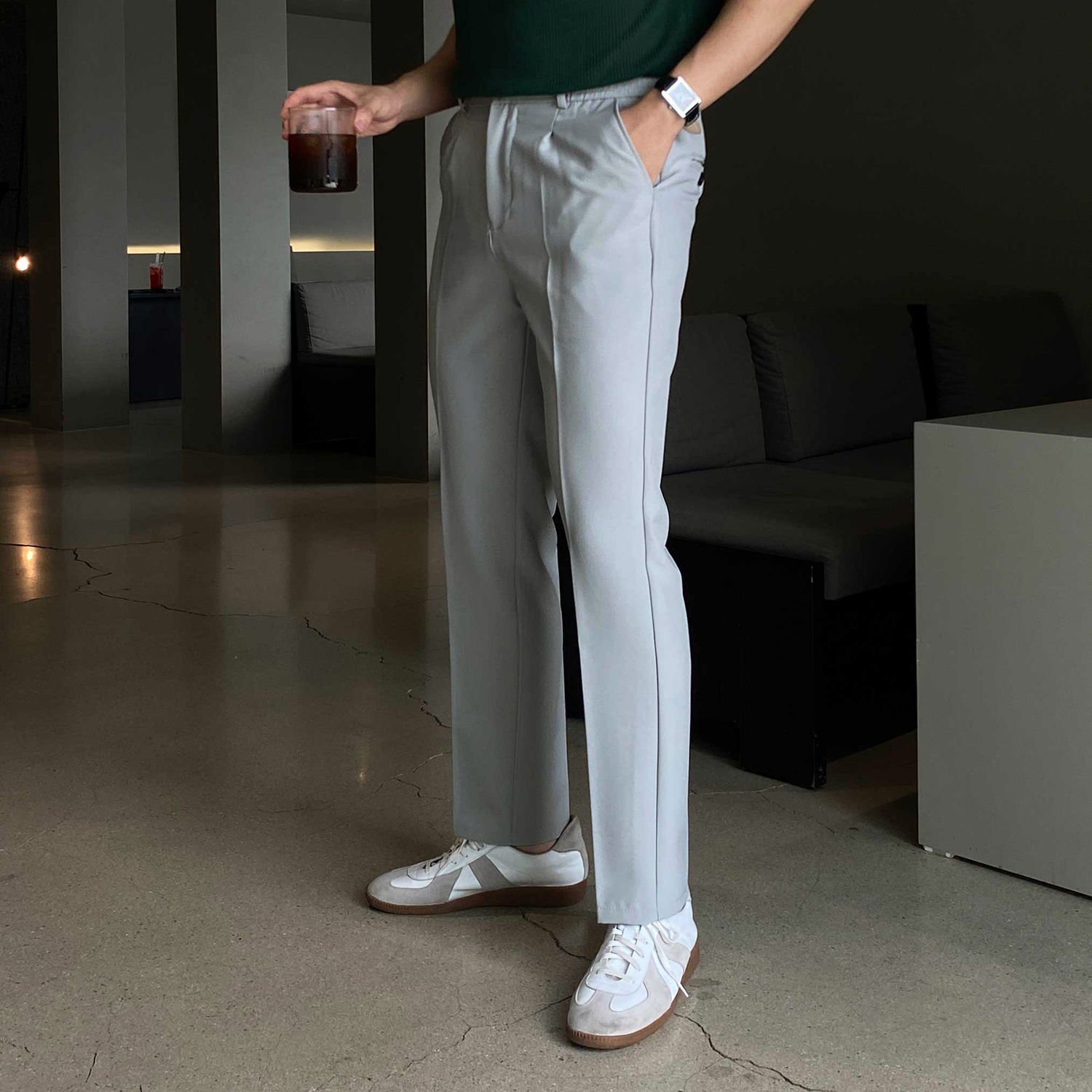 남자슬랙스 10부슬랙스 라이트그레이슬랙스 - 상세 이미지 5