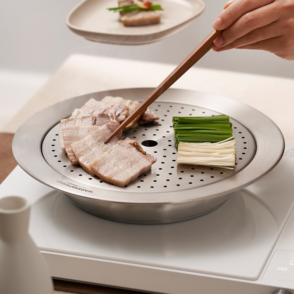 바겐슈타이거 IH 올스텐 스팀워머 24cm + 레스팅커버 아이보리 24cm 찜기 쿠커 캠핑 뚜껑 - 상세 이미지 4