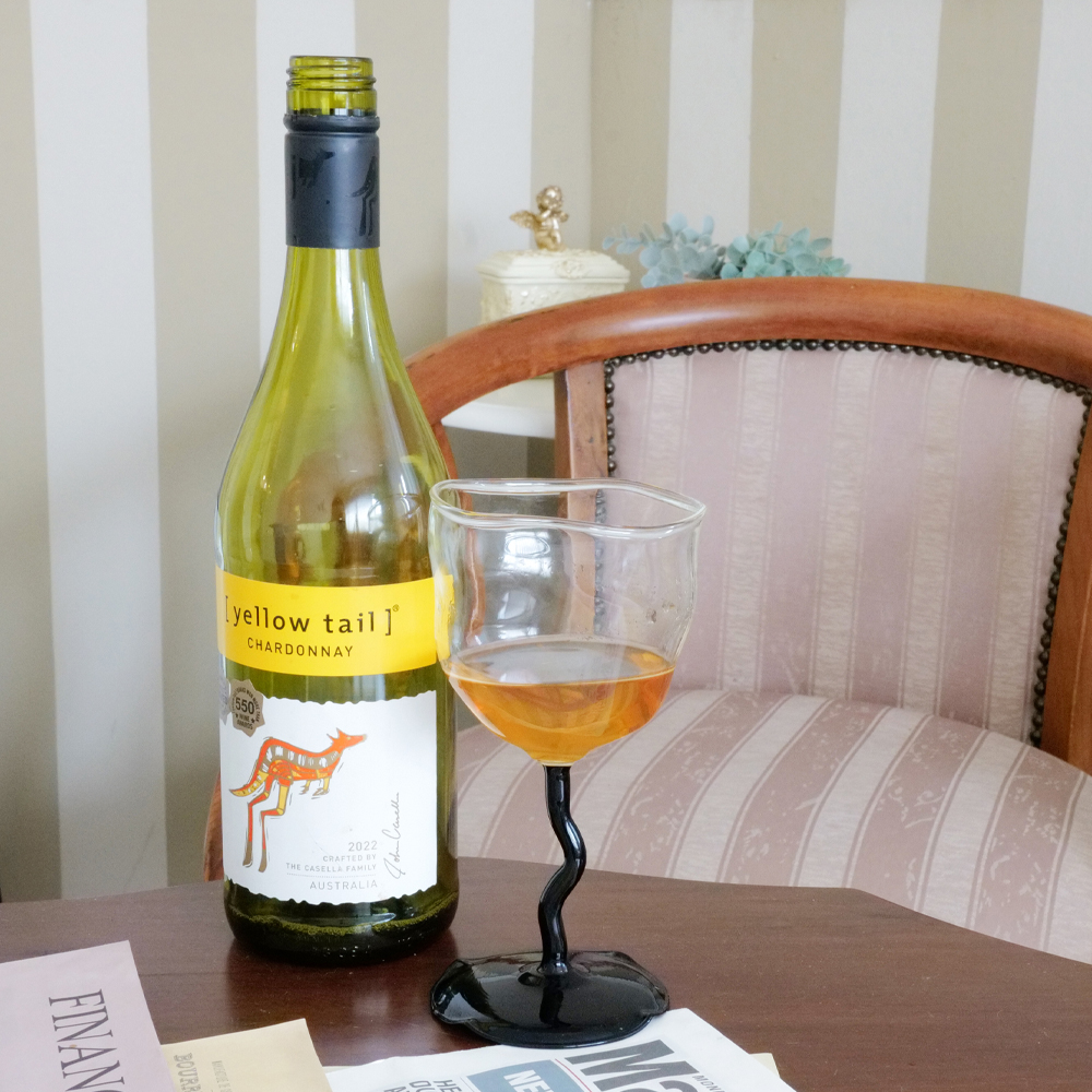 블랙 웨이브 와인잔2P / 결혼,집들이선물, 고블렛잔, 와인잔