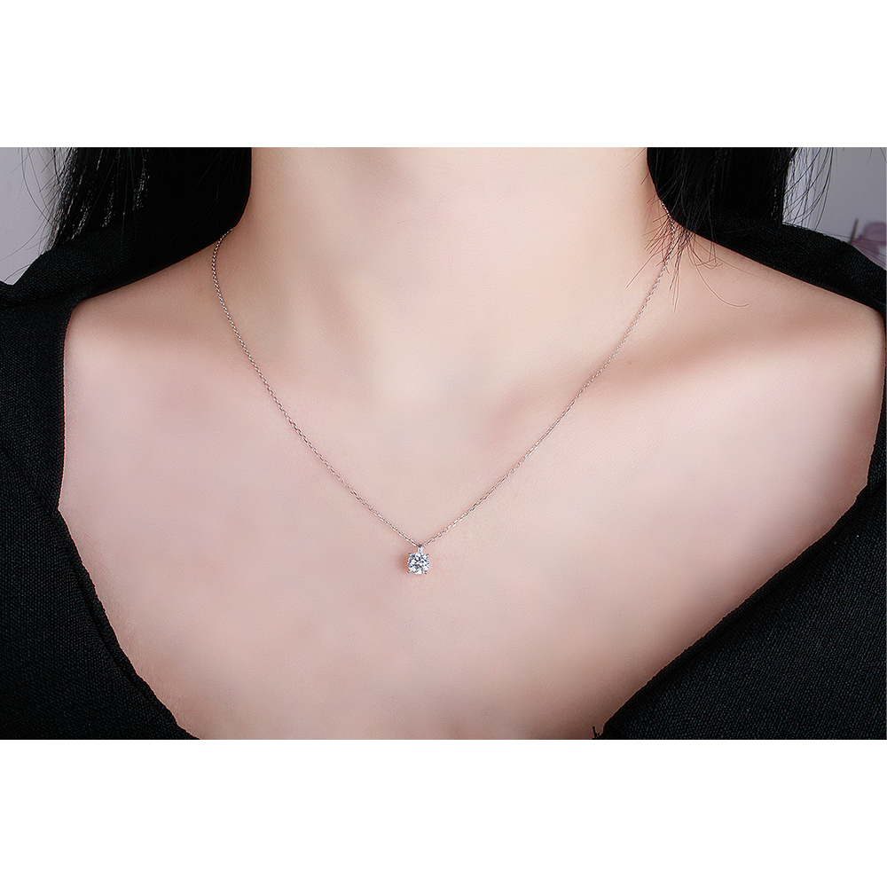 다이아 목걸이 3부 5부 7부 1캐럿 천연 우신 GIA 4프롱 클래식 결혼 프로포즈 선물 - 상품 이미지