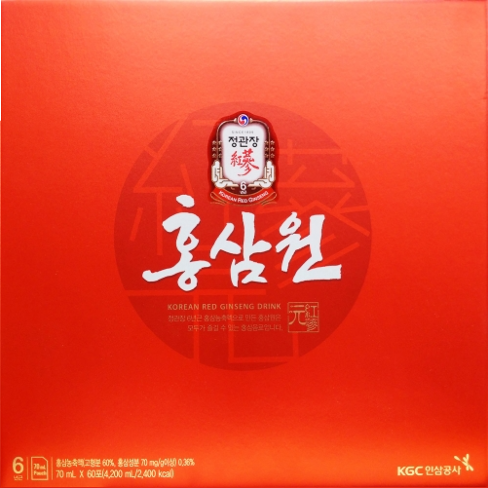 정관장 홍삼원 70ml x 60포 x2박스 6년근 홍삼 농축액 엑기스 대추 구기자 쇼핑백 제품 이미지