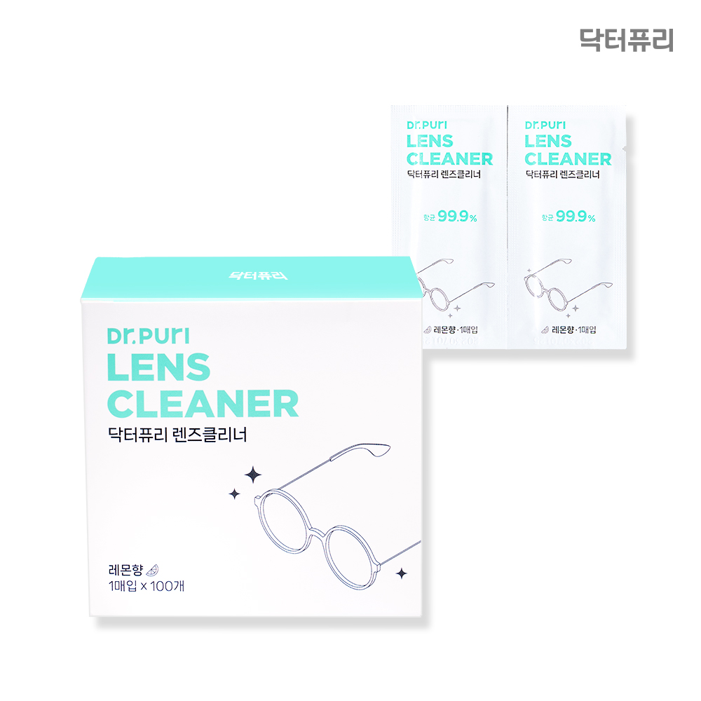 [1만리뷰] 닥터퓨리 렌즈클리너 항균 티슈 100매 레몬향 휴대폰액정클리너 안경닦이 - 상세 이미지 5