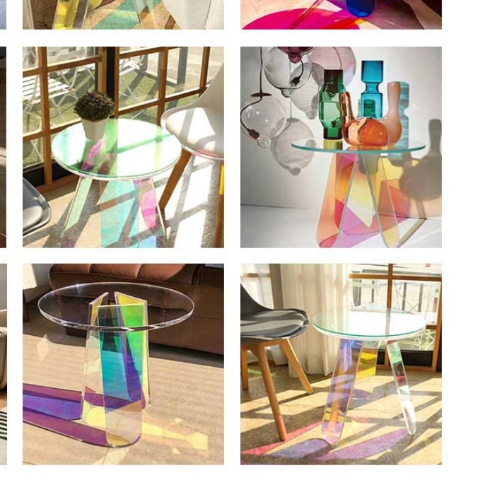 투명 아크릴 테이블 홀로그램 테이블 거실용 높은 소파 테이블