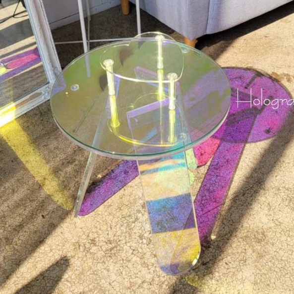 투명 아크릴 테이블 홀로그램 테이블 거실용 높은 소파 테이블