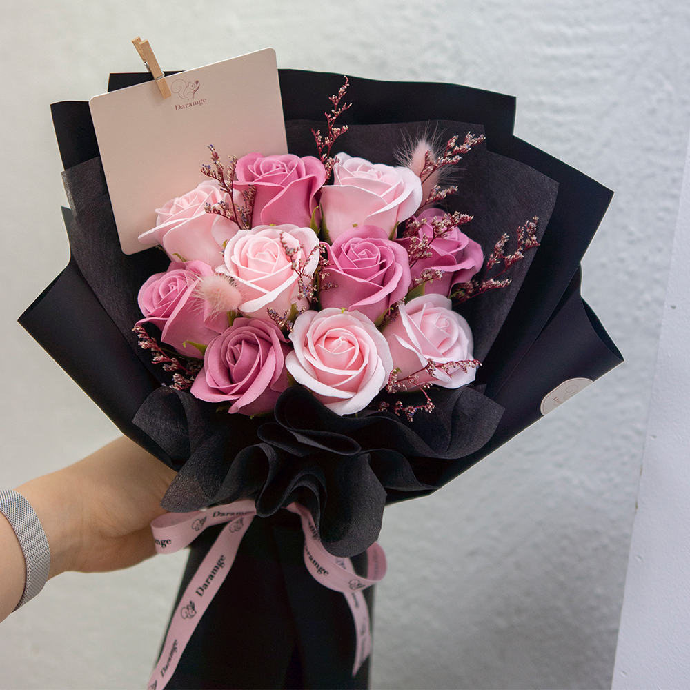 여자친구 블랙핑크 비누장미 예쁜 조화 미니꽃다발 생일선물 - 상세 이미지 2