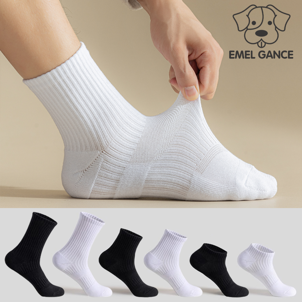 에멜강스 스포츠양말 두꺼운 양말 쿠션 러닝 운동 헬스 테니스 등산 장목 단목 발목 중목 - 메인 이미지