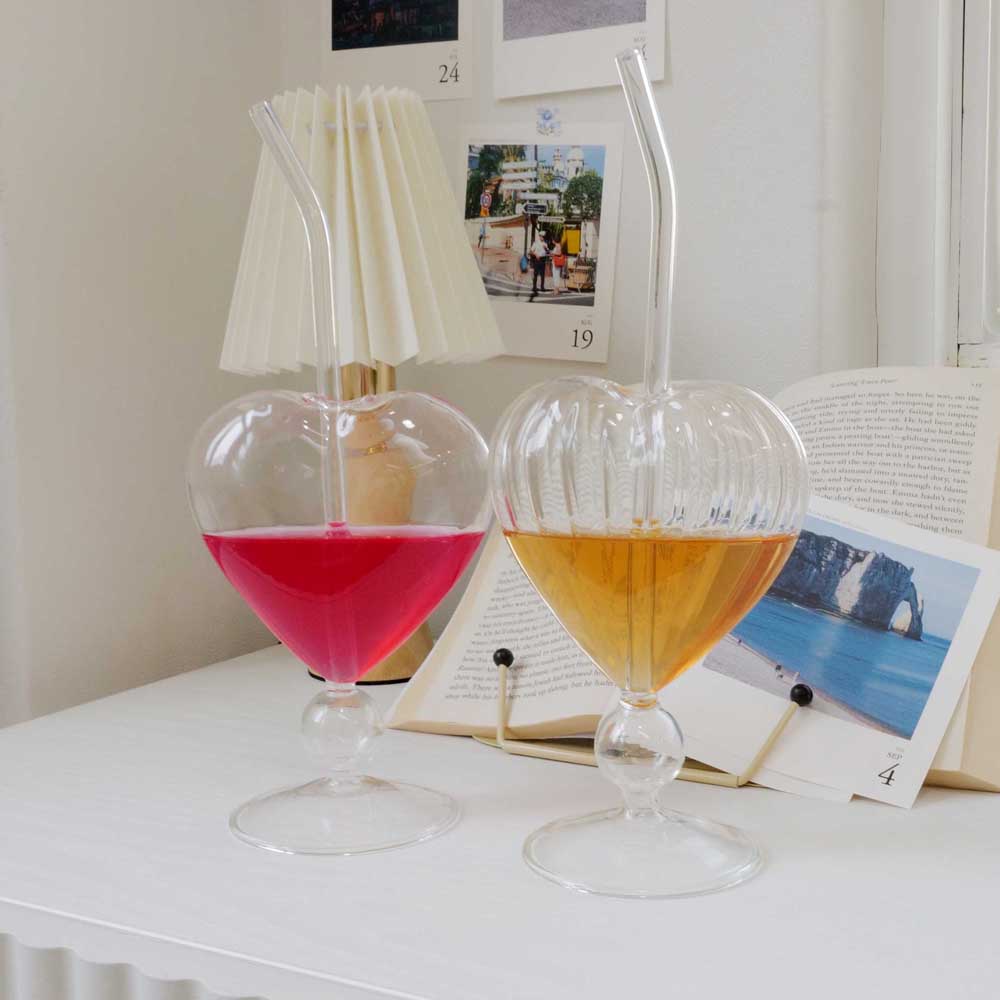 빅하트 민무늬 글라스2P +스트로우세트 2P