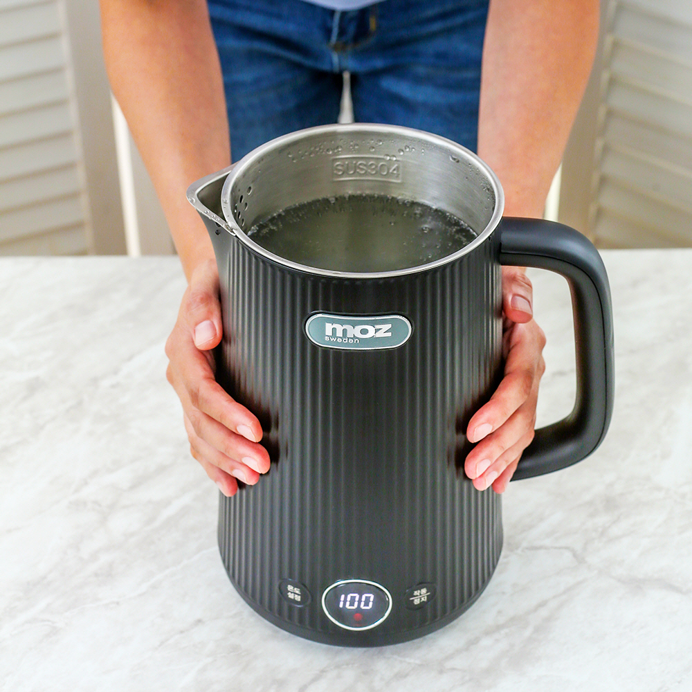 [N배송] 모즈스웨덴 온도조절 전기포트 무선 보온 스텐 1.7리터 화이트