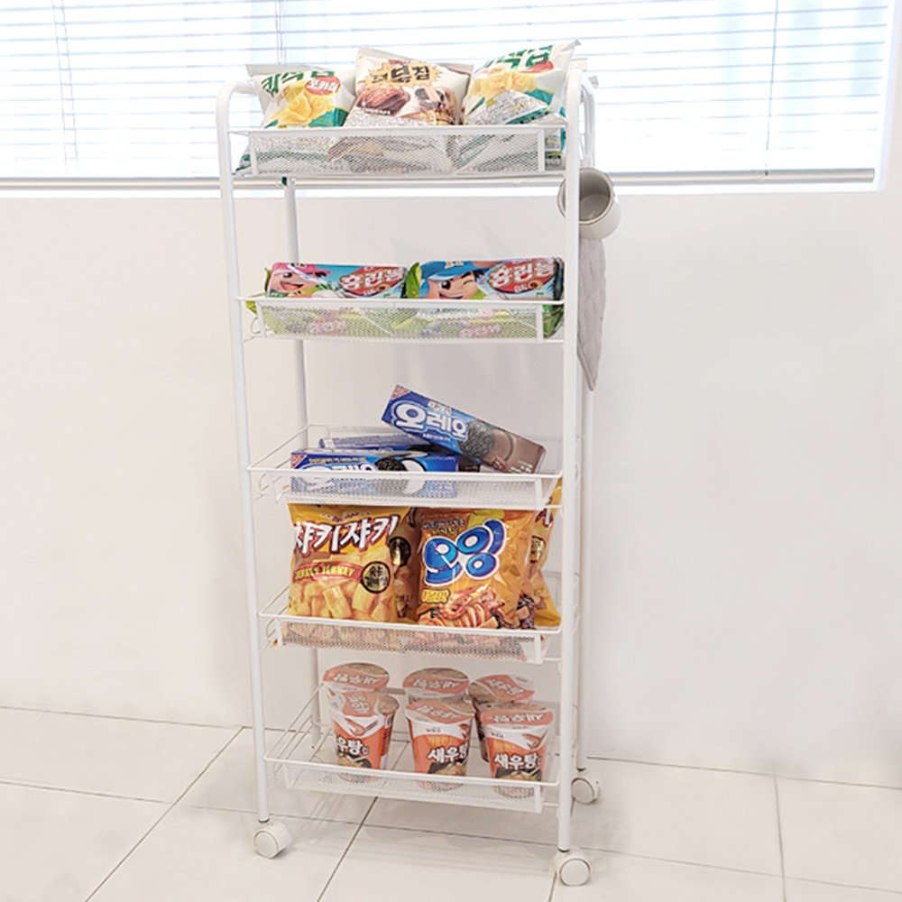 간식진열대 수납장 이동식트레이 바퀴달린선반 이동 미니트롤리3단
