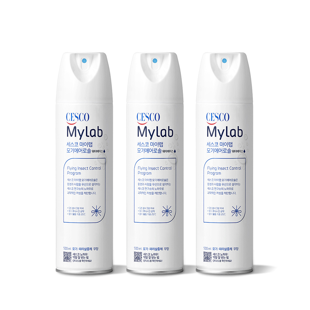 세스코 마이랩 뿌리는 모기약 에어로솔 워터베이스 500ml x3개 - 메인 이미지