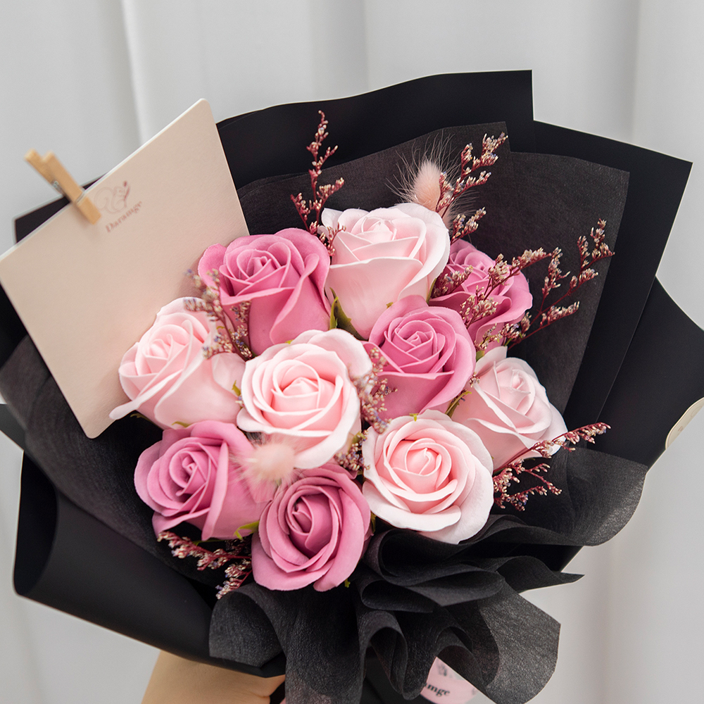 여자친구 블랙핑크 비누장미 예쁜 조화 미니꽃다발 생일선물 - 상세 이미지 5