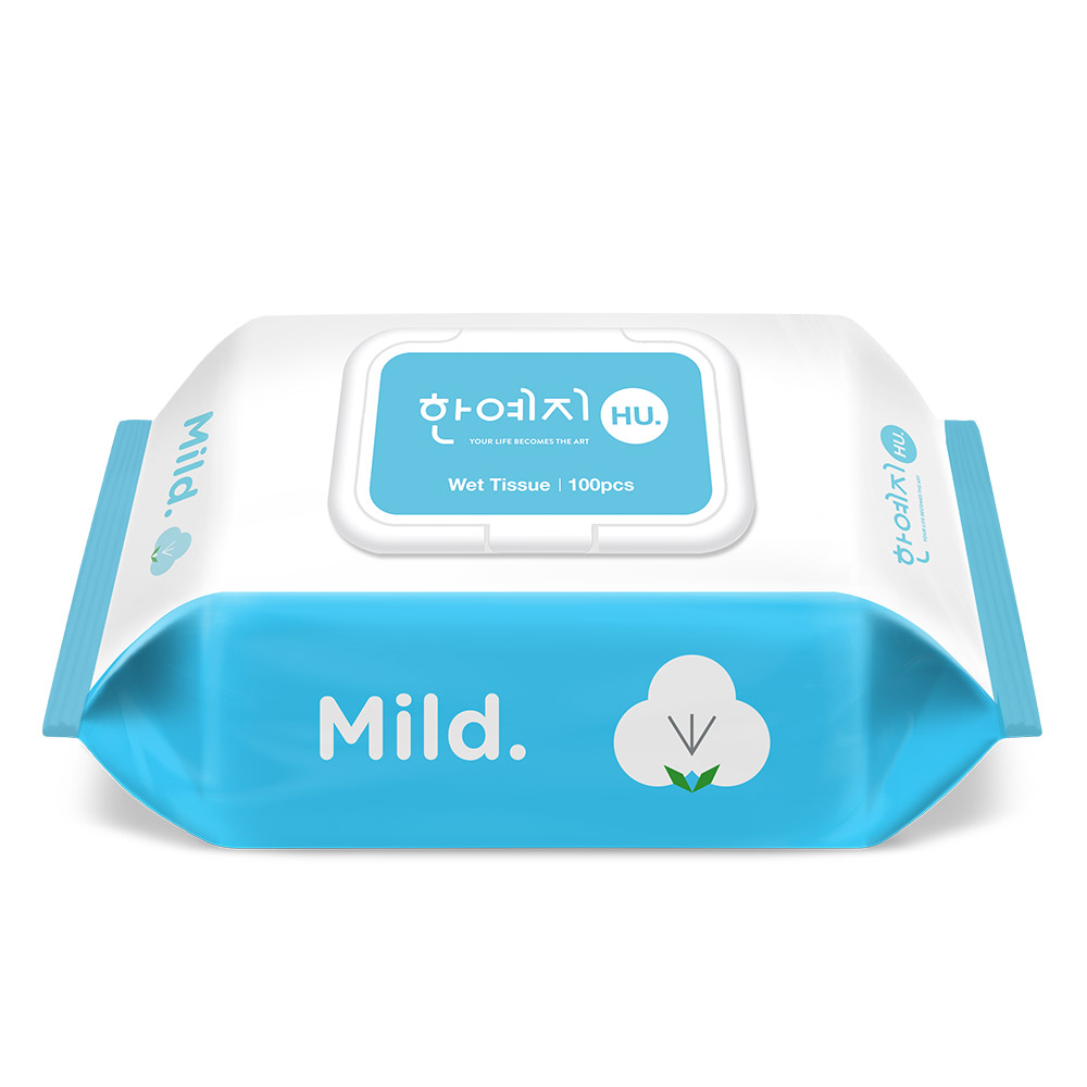 한예지 휴 마일드 물티슈 캡형 100매, 20개