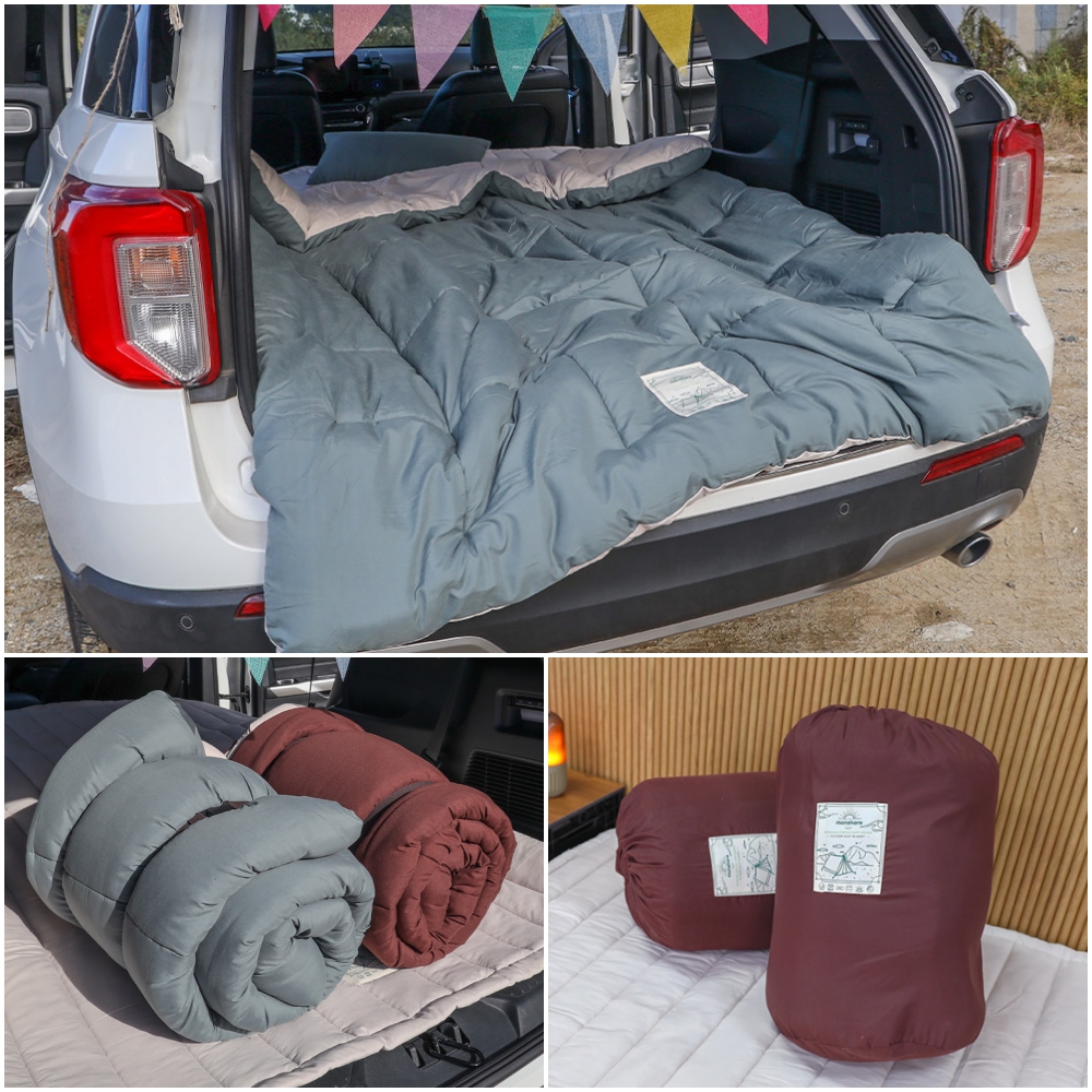 캠핑이불세트 차박이불 휴대용 겨울 캠핑용침낭 차렵이불 SS (파우치+스트랩2개포함)