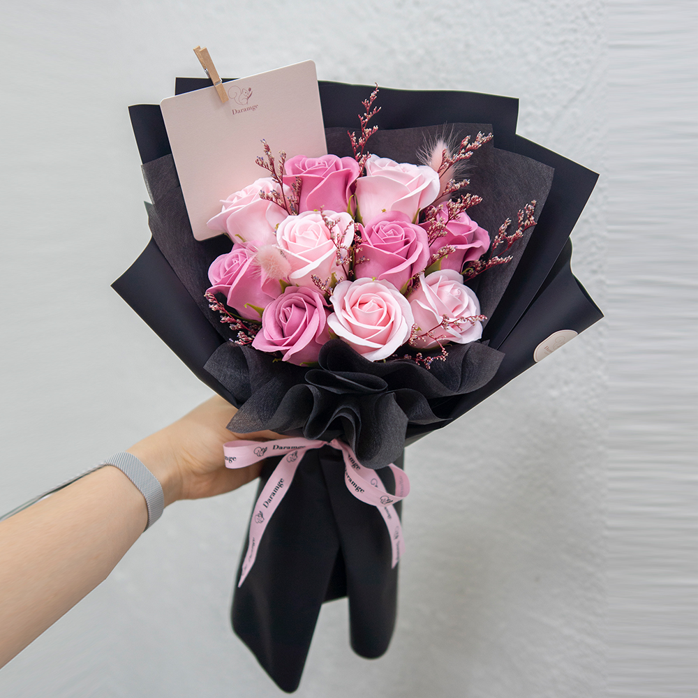 여자친구 블랙핑크 비누장미 예쁜 조화 미니꽃다발 생일선물 - 상품 이미지