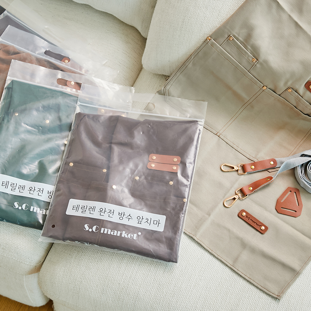 똑똑한소비마켓 100% 완전방수 테릴렌 앞치마 방수 카페 미용 바리스타 공방 식당 앞치마