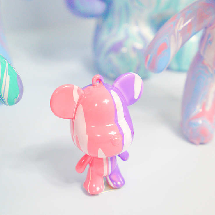 브로키 푸어링아트 플루이드 아크릴물감 베어키링 저금통 베어브릭페인팅 diy