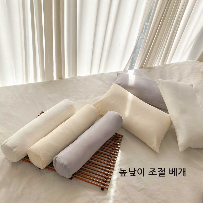 일담 국산 빨아쓰는 거북목 경추베개 원통형베개 낮은베개 일자목베개, 높낮이조절베개 같이베개