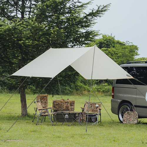 디얼스 미니 렉타 타프 캠핑 차박 캠핑용 그늘막 아이보리