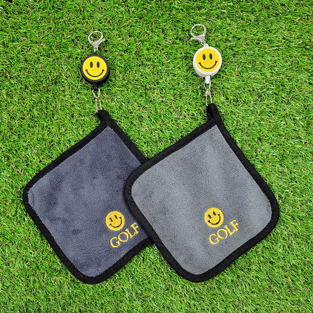 스마일 골프 수건 골프공 볼 타올 골프악세사리 캐디용품 양면 릴 5종세트