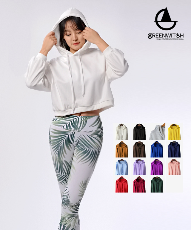그리니치 라인을 살려주는 크롭후드티 맨투맨티 간절기 요가복 이미지 8