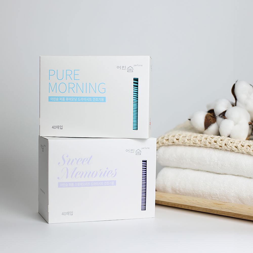 어린숨 건조기시트 섬유유연제 드라이시트 40매